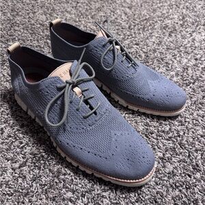 Cole Haan gray knit Gran Xero lace up dressy shoe Size 11